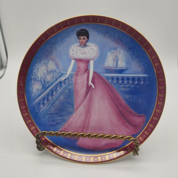 1960 Barbie Enchanted Evening, High Fashion Barbie, Danbury Mint Plate 1990 - Picture 1 of 4